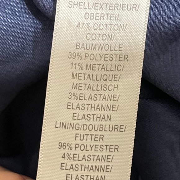 Aidan Mattox Size 2 Navy Gold Metallic Brocade Fit and Flare Cocktail Dr… - Picture 5 of 6